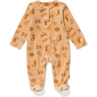 Jumpsuit baby meisjes ecru katoen velours HEMA Newborn Tijgers (ecru)