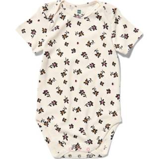 Rompertje baby meisjes gebroken wit bamboe elastaan HEMA Meegroei Romper Rib Met Stretch Bloemen (gebroken wit)