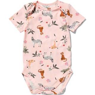 👉 Rompertje roze baby meisjes katoen HEMA Romper Met Stretchsafari (roze)