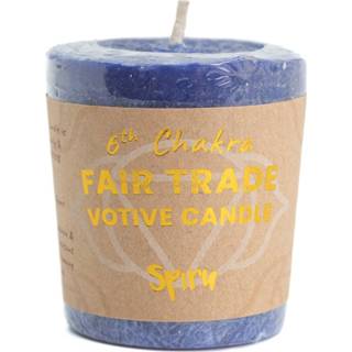 Kaars digo glas Fair Trade Votief Wens Derde Oog Chakra (6e) - Indigo (10 Branduren) 7421128606678