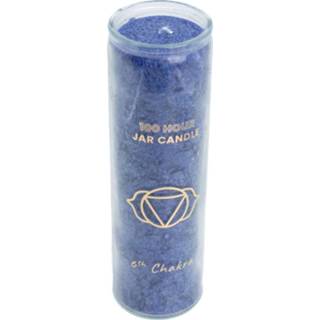 👉 Kaars digo glas Fair Trade Derde Oog Chakra (6e) Stearine in - Indigo (100 Branduren) 7421125990947