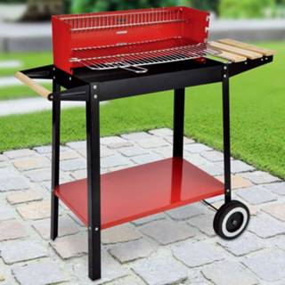 👉 Houtskool rood HI Barbecuewagen 88x44x83 cm 4034127602904