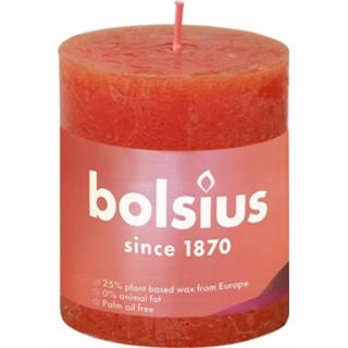 👉 Oranje Bolsius shine rustiekkaars 80/68 earthy orange 8717847146564