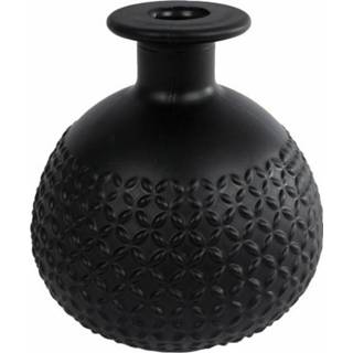 Vaas zwart glas Diamond bol mat 11x11x12cm 8713219431474