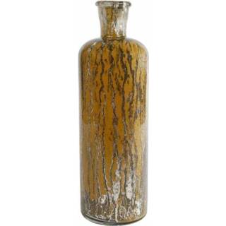 👉 Vaas glas Roots L amber/mosterd 9x9x33cm 8713219467053