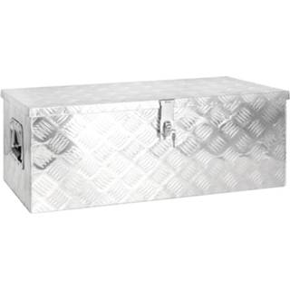 👉 Opbergbox zilverkleurig aluminium 80x39x30 cm 8720287132899