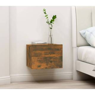 👉 Nachtkastje hout 40x30x30 cm bewerkt gerookt eikenkleurig 8720286976166