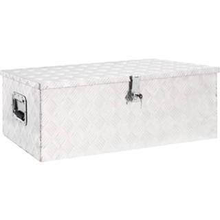 👉 Opbergbox zilverkleurig aluminium 90x47x33,5 cm 8720287132912