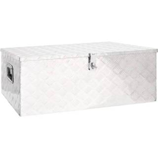 👉 Opbergbox zilverkleurig aluminium 100x55x37 cm 8720287132936