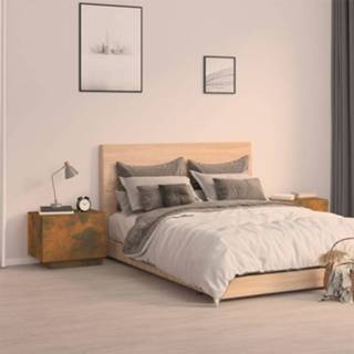 👉 Nachtkastje hout 100x35x40 cm bewerkt gerookt eikenkleurig 8720845649807