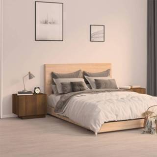 👉 Nachtkastje hout 100x35x40 cm bewerkt bruineikenkleurig 8720845649821
