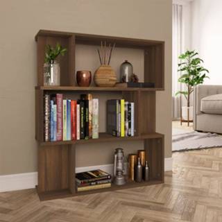 👉 Boekenkast hout / kamerscherm 80x24x96 cm bewerkt bruineiken 8720286975077