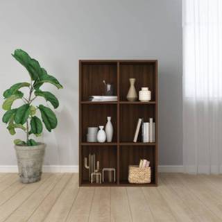 👉 Boekenkast bruin hout 66x30x98 cm bewerkt eikenkleurig 8720286975404