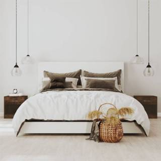 👉 Nachtkastje Nachtkastjes met lade 2 st gerookt eikenkleurig 8720286945575