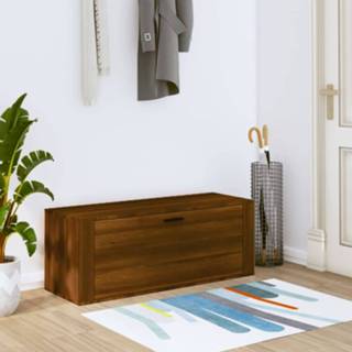 👉 Schoenenkast hout wandgemonteerd 100x35x38cm bewerkt bruineiken 8720287224914