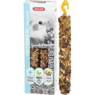 👉 Zonnebloempit Zolux nutrimeal stick grote parkiet / papegaai zonnebloempitten 110 gr 3 st 3336021371292