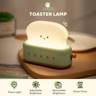 Broodrooster kinderen meisjes jongens Mini Night Lights Toaster Lamp for Kids Cute Room Decor Bedroom Living Dining Desktop Filling Adjustable Timer Christmas Gift Girls Boys Friends