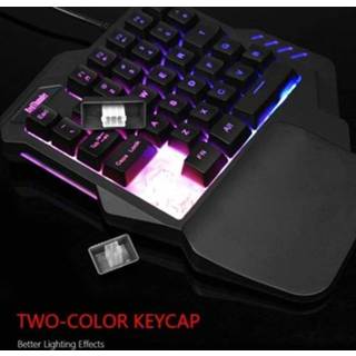Gaming keyboard HXSJ G92 One Hand 35 Key Single Membrane Mini Keys with Colorful Backlit USB Wired Replacement for Online Game