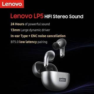 👉 Earphone wit 2 Pcs Lenovo LP5 Wireless In-ear Headset with Mic White