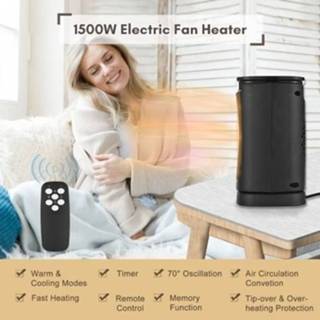 👉 Space heater Electric Fan with Thermostat Time Temperature Preset Wide Wind Oscillating Range Tip-over & Overheating Protection 24h Auto Shut off for Office Bedroom Indoor Use Fast Warming 1500W