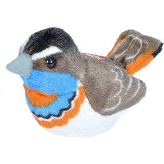 👉 Knuffel pluche kinderen Blauwborst vogel met geluid 13 cm speelgoed