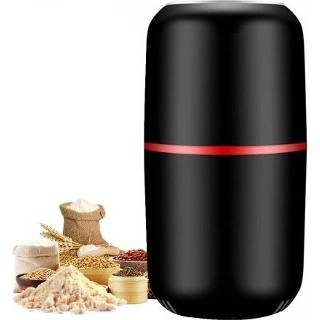 👉 Coffee grinder zwart steel small Portable Electric Household Mini Grain Spice Herb Stainless Inner Liner Black US Plug