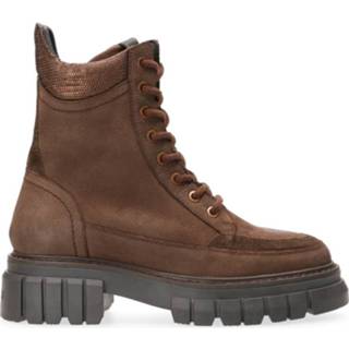 Veterboots nubuck leer rits bruin Maya