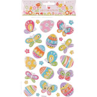 👉 Stickervel kinderen met paaseieren en vlinders - 25 stickers Pasen thema