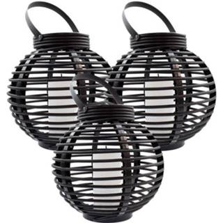 👉 Lantaarn medium Drie stuks solar basket rotanlook lamp op zonne energiesolar led (set van stuks) 8719699963894