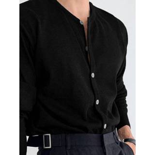 👉 Shirt lange mouw s polyester male donkergroen Mens Japan Solid Long Sleeve