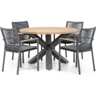 👉 Tuinset aluminium anthracite dining sets grijs-antraciet Santika Giovane/Rockville 120 cm 5-delig 7423606944999