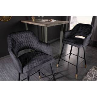 👉 Barkruk antraciet fluweel Paris - 41514 4251854718634