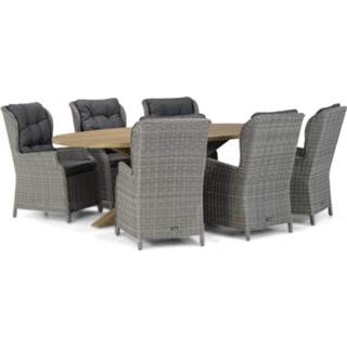 👉 Tuinset wicker Half Round Grey dining sets grijs-antraciet Garden Collections Windsor/Boston 240 cm ovaal 7-delig 7434237889849