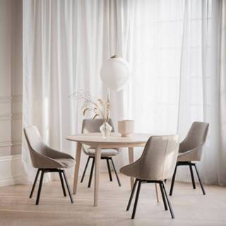 👉 Eettafel bruin Filippa verlengbare whitewash - Ø120 cm 7340126547250