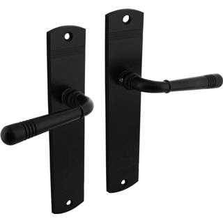 👉 Deurkruk zwart zamak Intersteel Emily op blind langschild mat 8714186568132