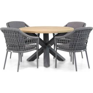 👉 Tuinset rope antracite dining sets grijs-antraciet Coco Dalice/Rockville 120 cm rond 5-delig 7434238854815