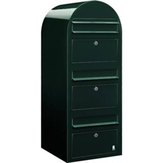 👉 Brievenbus staal gepoedercoat ZwartGroen Bobi Trio - 6417237015303