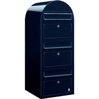 👉 Brievenbus staal gepoedercoat ZwartBlauw Bobi Trio - 6417237015297