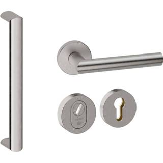 👉 RVS Hardbrass Voordeurset rond 3-delig met greep Moskou anti-kerntrek SKG*** 8717727199451
