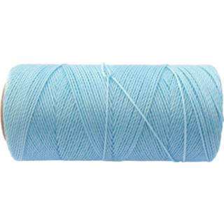 👉 Klos blauw polyester active Macramé Koord - LICHT / LIGHT BLUE #605 Waxed Cord ca. 173mtr 1mm Dik 8720937105136