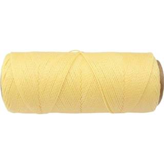 👉 Klos geel polyester active Macramé Koord - LICHT / LIGHT YELLOW #01 Waxed Cord ca. 173mtr 1mm Dik 8720153601917