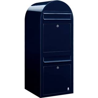👉 Brievenbus staal gepoedercoat ZwartBlauw Bobi Duo - 6417237014276