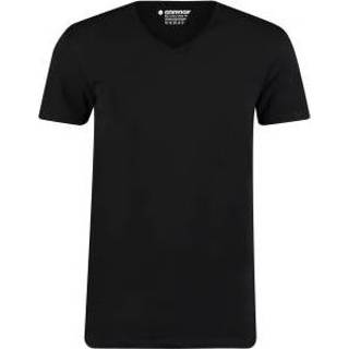👉 Shirt zwart mannen korte v-hals Garage Bio Cotton Body Fit V-Neck (0222) T-Shirt Black (2 Pack)