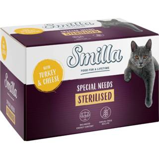 👉 6x100g Kalkoen met Zalm Smilla Sterilised Kattenvoer nat