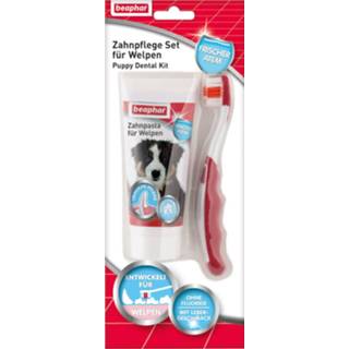 👉 Tandenborstel Beaphar tandverzorgingsset voor puppy's Dubbelpak - 2 delige set (tandenborstel & tandpasta) 8711231127450