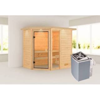 👉 Kachel Woodfeeling | Sauna Jada met Dakkraag 9 kW Geïntegreerde Bediening 4010090068053