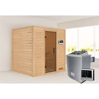 👉 Kachel Woodfeeling | Sauna Anja Antracietglas 4,5 kW Externe Bediening 4010090171692