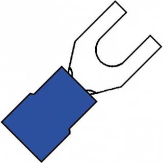 👉 Gesoleerd metrisch vorkkabelschoen blauw Kabelschoen vork m4 a-2540-gs