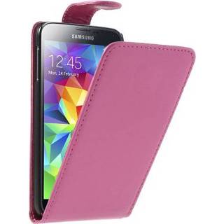Flipcase roze lederen Samsung Galaxy S5 8701077808323