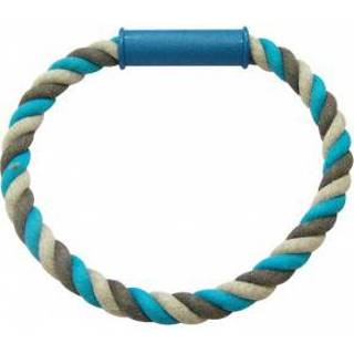 Dogtov Knoop katoen O-Trekring grijs blauw Grijs blauw katoen Dogtoy Knoop O-Trekring Grijs/Blauw 25cm 5414365066277